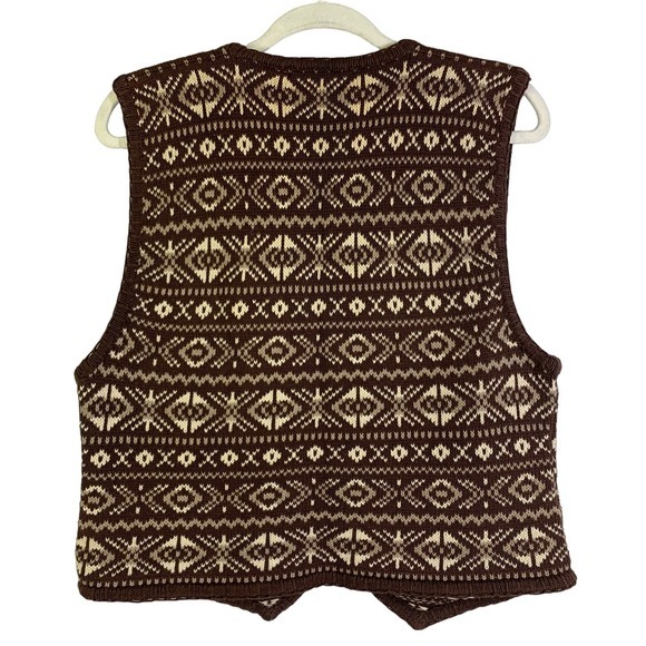 ARIZONA Vintage Wool Knit Wooden Button Preppy University Academia Vest - Picture 7 of 11